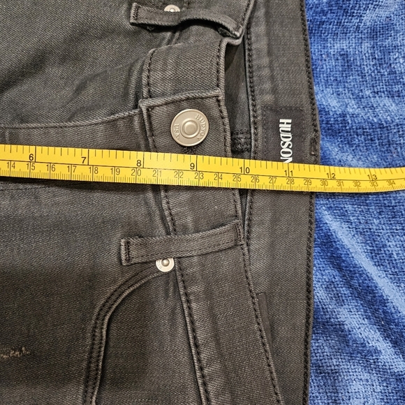 Hudson Jeans Nico Midrise Raw Hem Super Skinny Black Acid Wash Distressed 29/8 - Picture 7 of 9